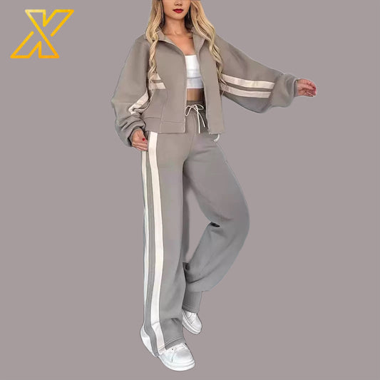 Zipper Sweatshirt Set