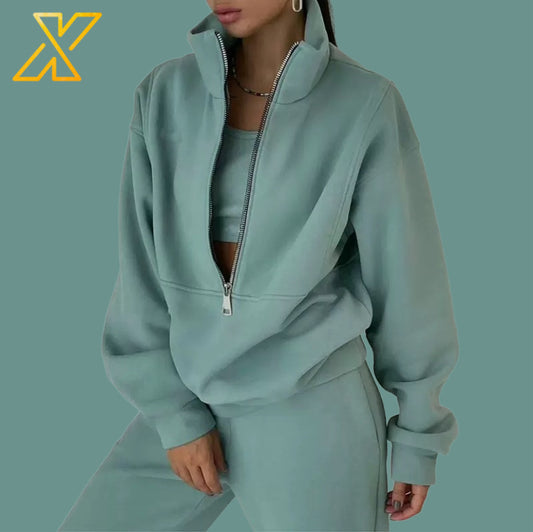 Half-Zip Sweatshirt Set