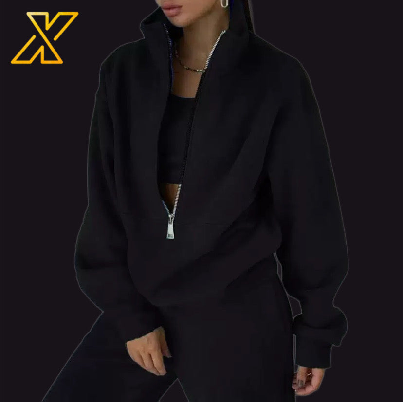 Half-Zip Sweatshirt Set