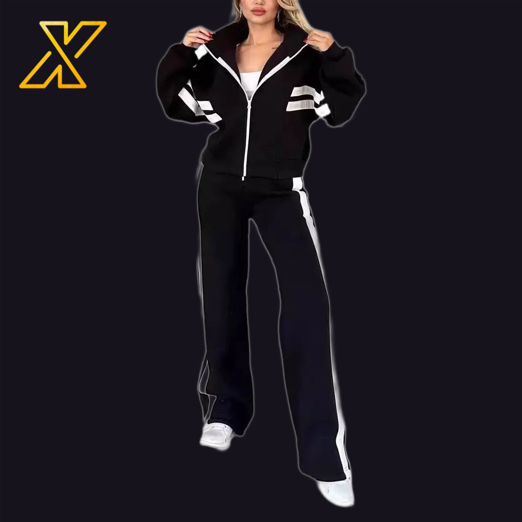 Zipper Sweatshirt Set