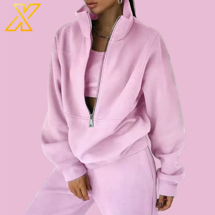 Half-Zip Sweatshirt Set