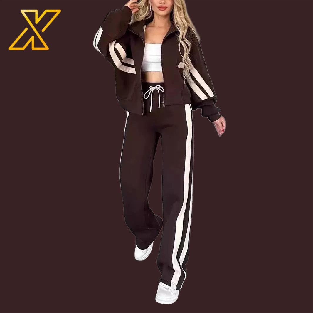 Zipper Sweatshirt Set
