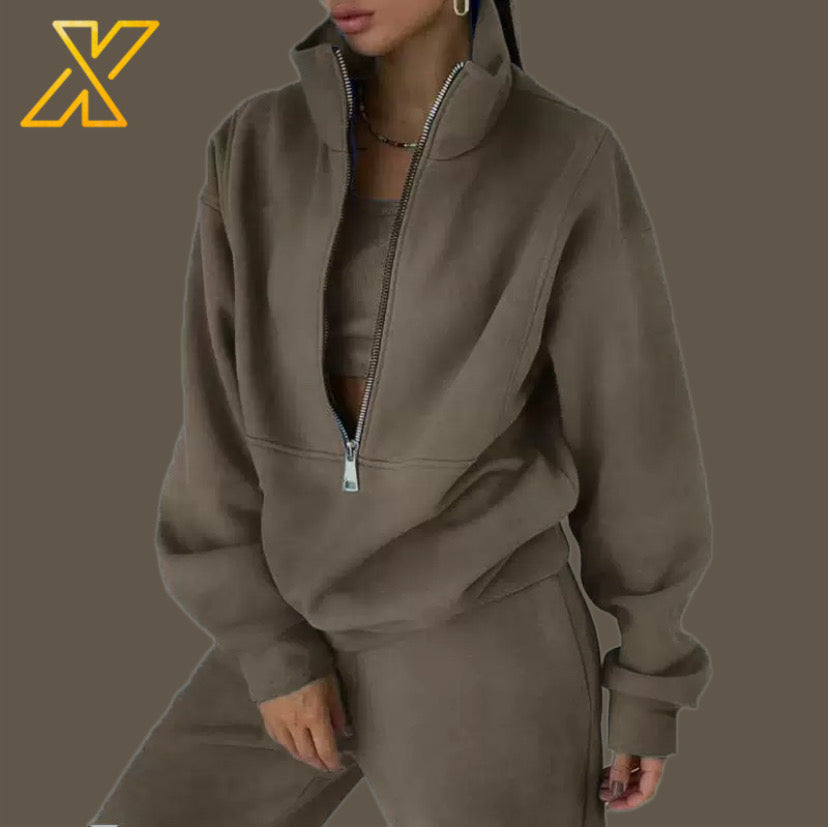 Half-Zip Sweatshirt Set