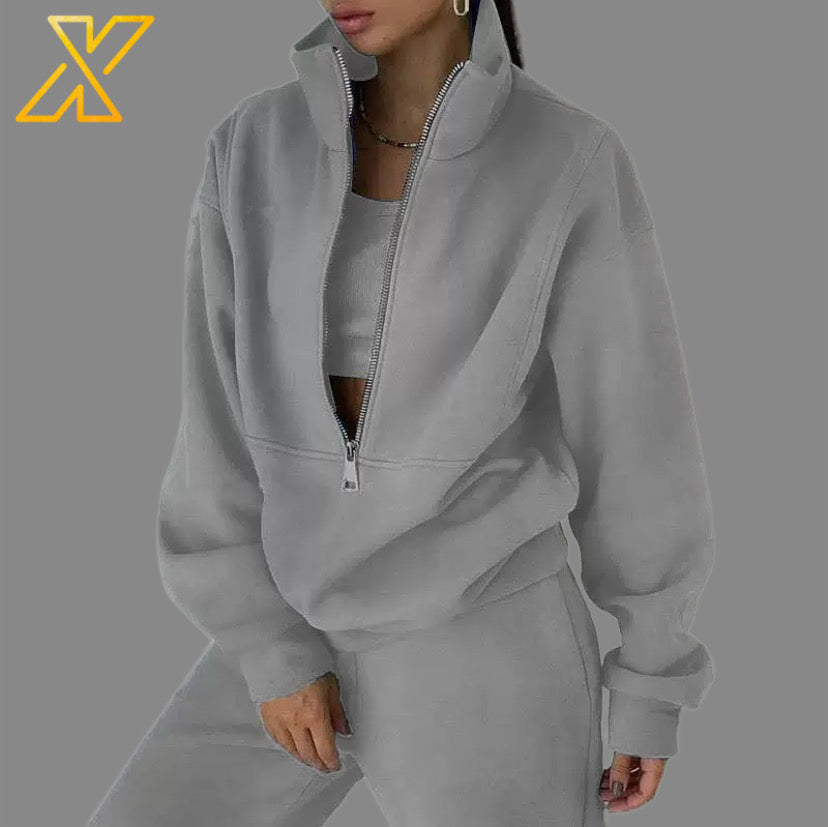 Half-Zip Sweatshirt Set