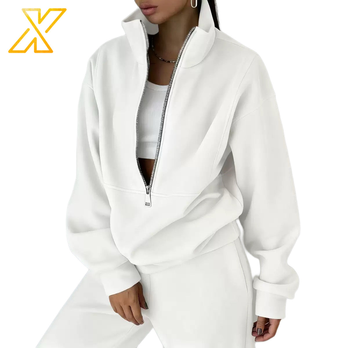 Half-Zip Sweatshirt Set
